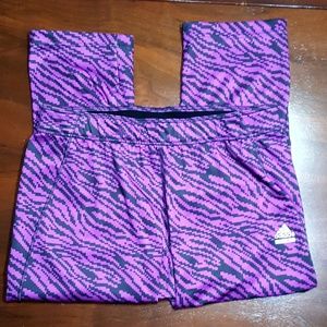 Adidas purple animal print workout leggings